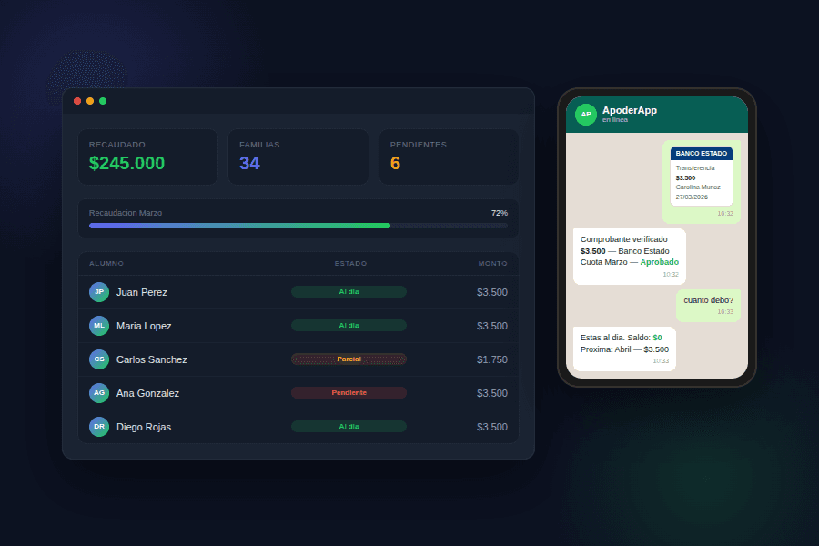 ApoderApp — dashboard y asistente WhatsApp